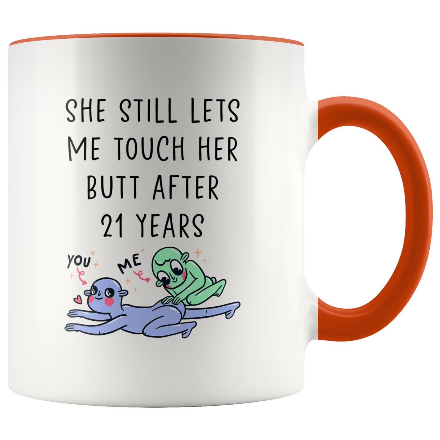 21st Anniversary Gifts, 21 Year Coffee Mug for Husband, Two Tone Accent Cup for Him, Birthday Gift for Men and Women