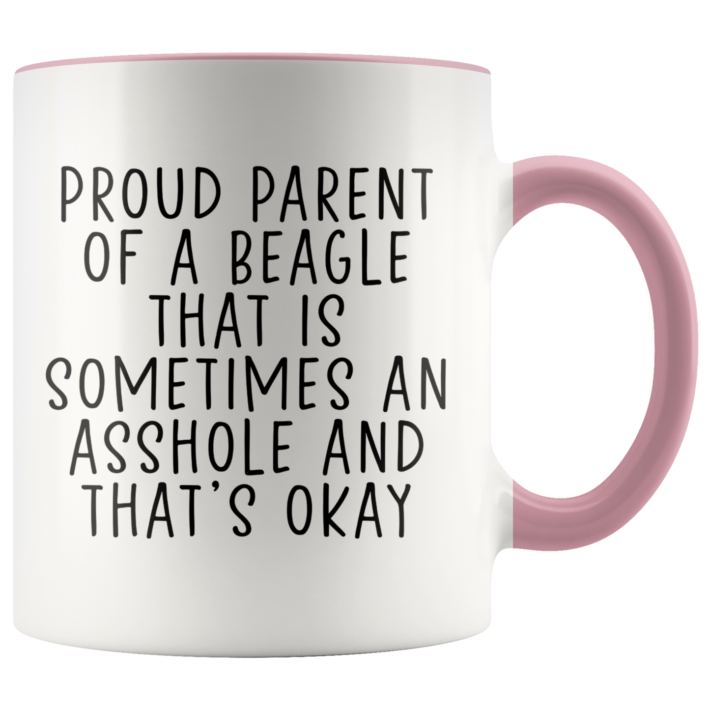 Beagle Mom Dad Gifts, Beagle Lover Coffee Mug, Two Tone Accent Cup, Birthday Gift for Men and Women