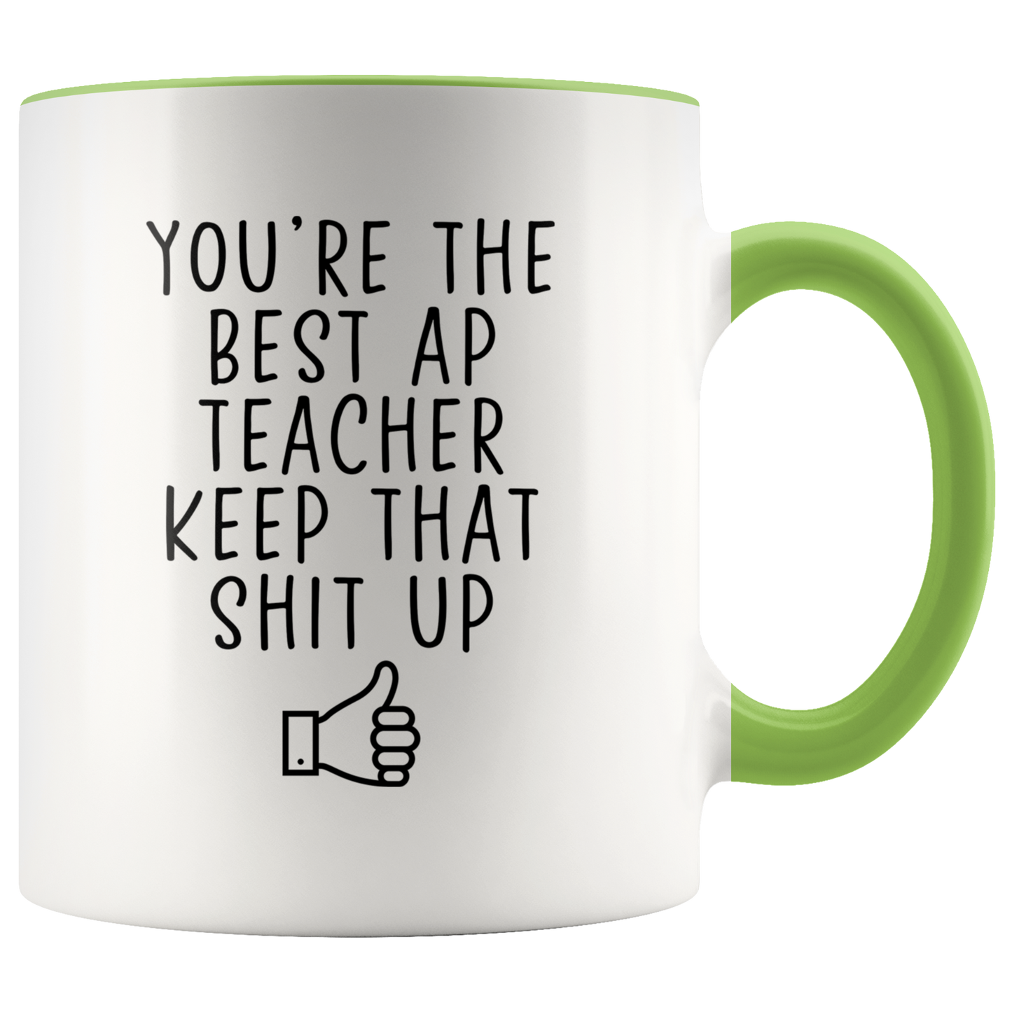 AP Teacher Gifts, Coffee Mug, Two Tone Accent Cup, Birthday Gift for Men and Women