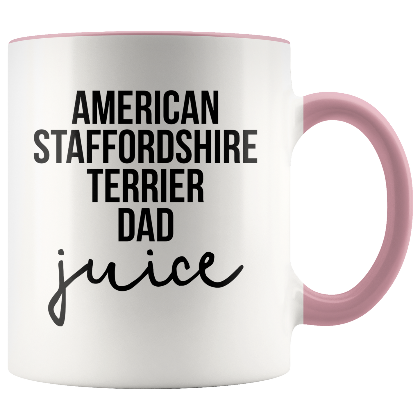 American Staffordshire Terrier Dad Gifts, American Staffordshire Terrier Dad Coffee Mug, Two Tone Accent Cup, Birthday Gift for Men and Women