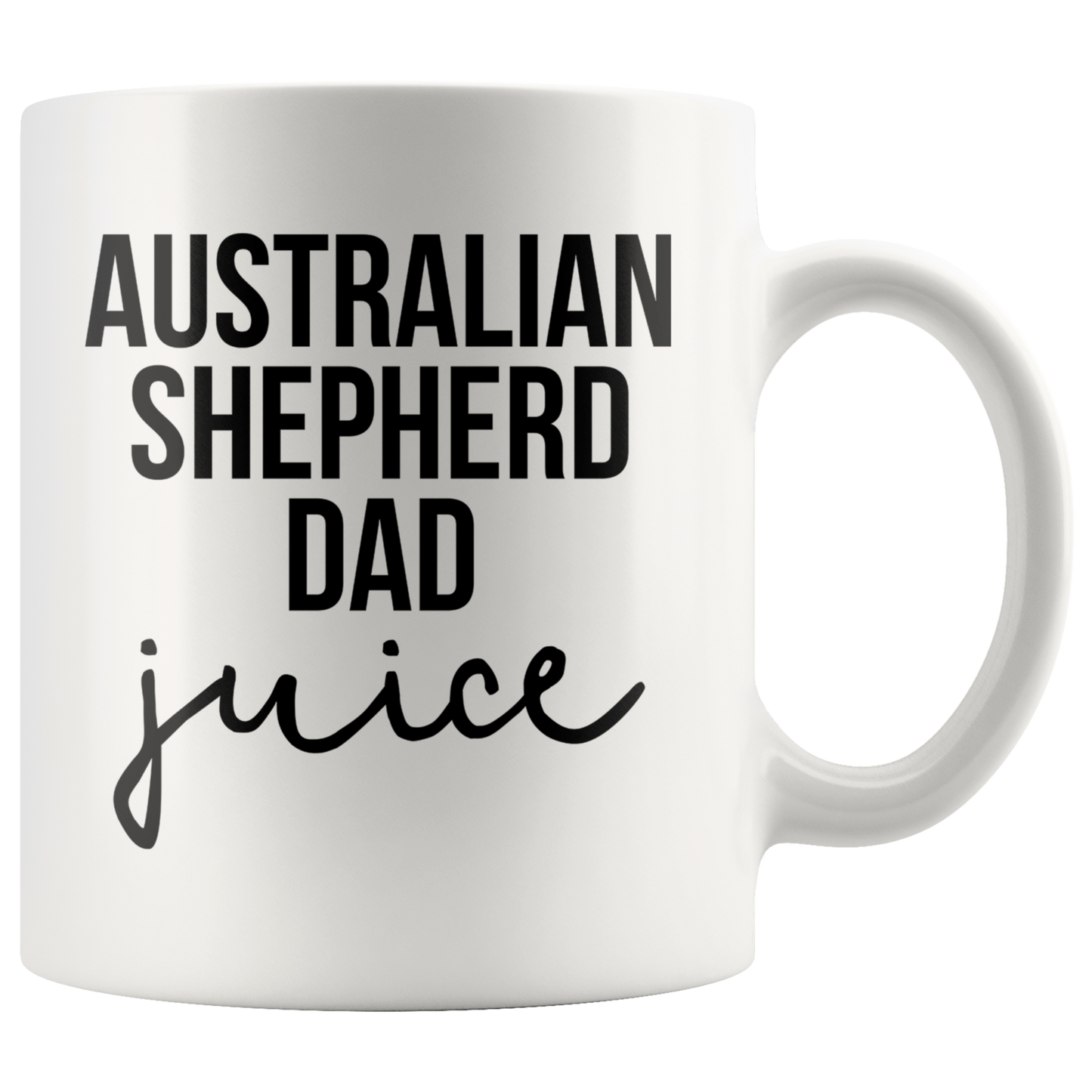 Australian Shepherd Dad Gifts, Coffee Mug, Two Tone Accent Cup, Birthday Gift for Men and Women