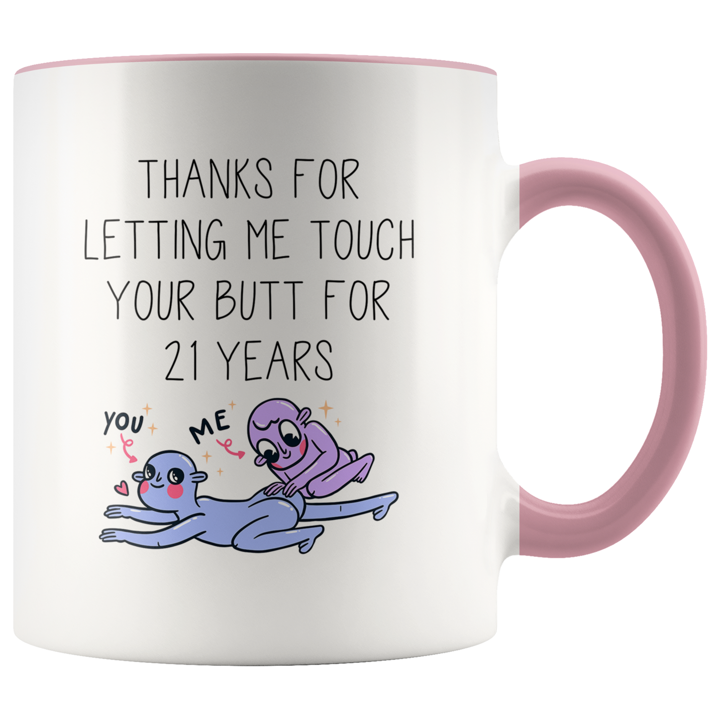 21st Anniversary Gifts, 21 Year Coffee Mug for Husband, Two Tone Accent Cup for Wife, Birthday Gift for Men and Women