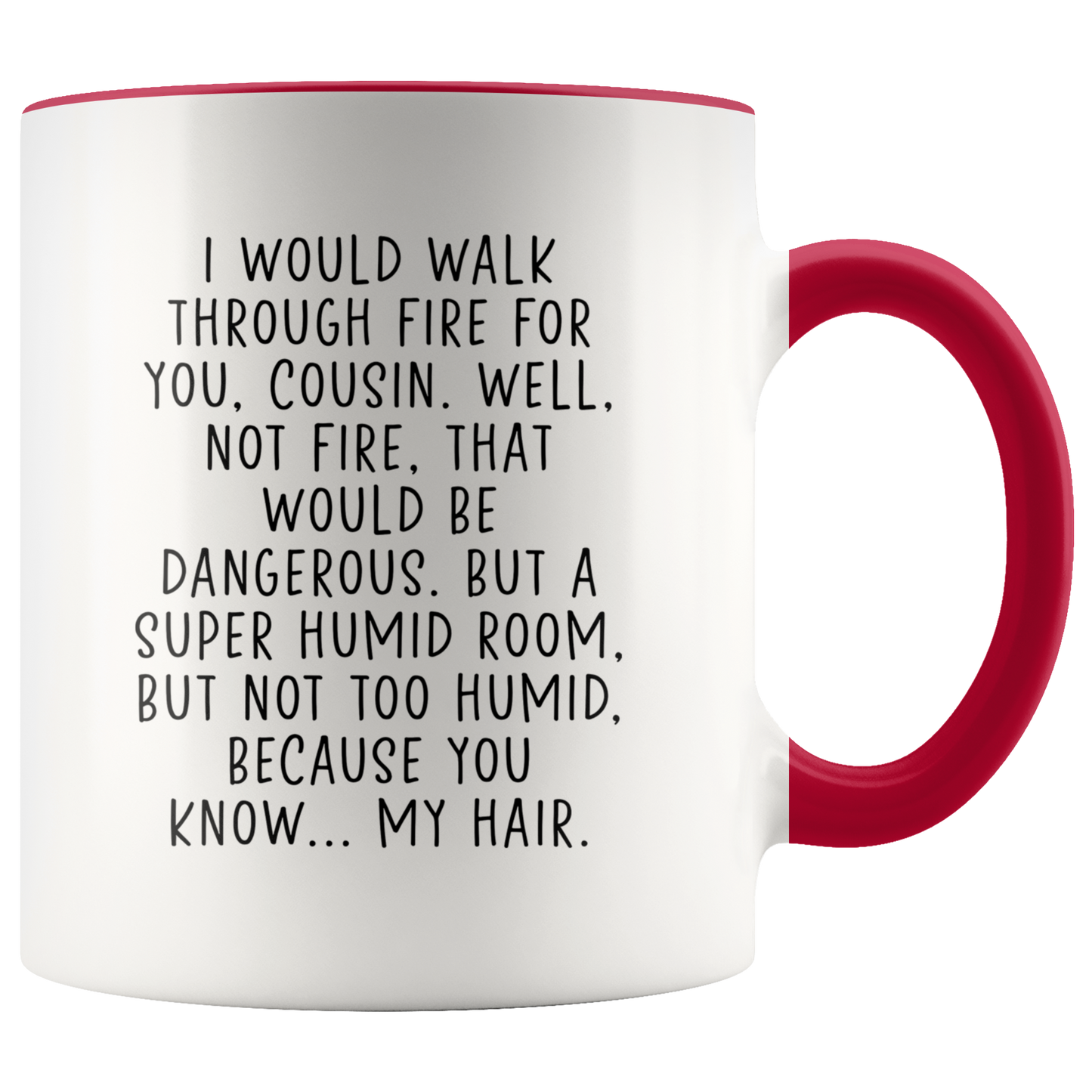 Cousin Gifts, Coffee Mug, Two Tone Accent Cup, Birthday Gift for Men and Women