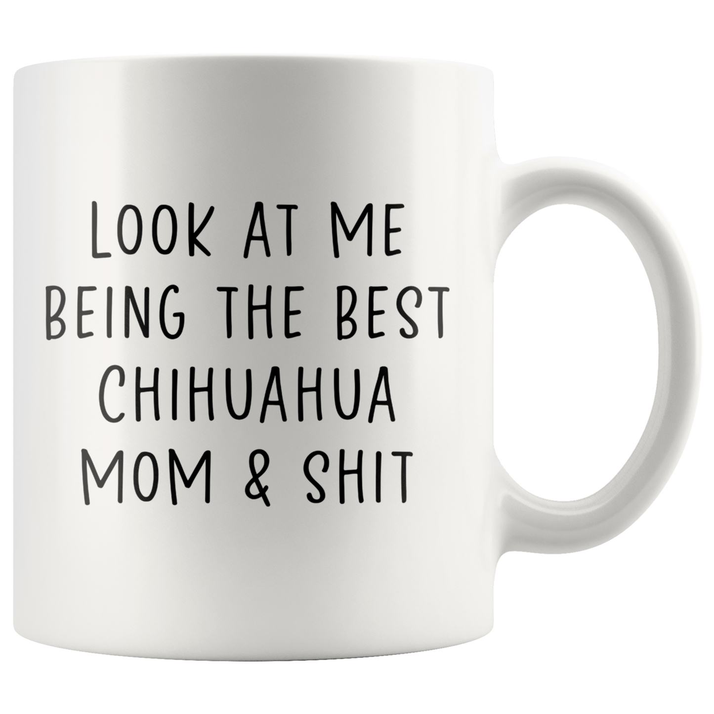 Chihuahua Mom Gifts, Coffee Mug, Two Tone Accent Cup, Birthday Gift for Men and Women