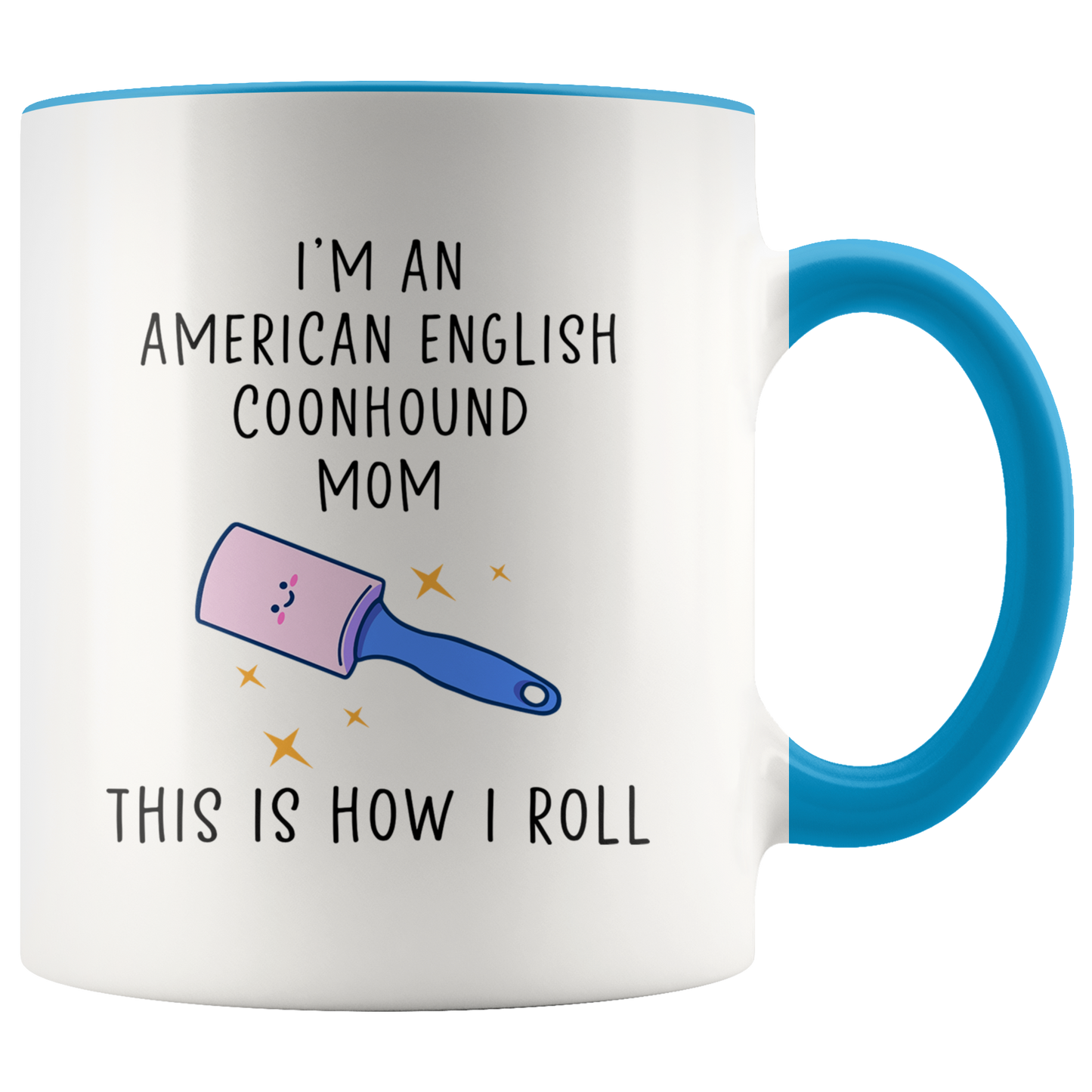 American English Coonhound Mom Gifts, American English Coonhound Mom Coffee Mug, Two Tone Accent Cup, Birthday Gift for Men and Women