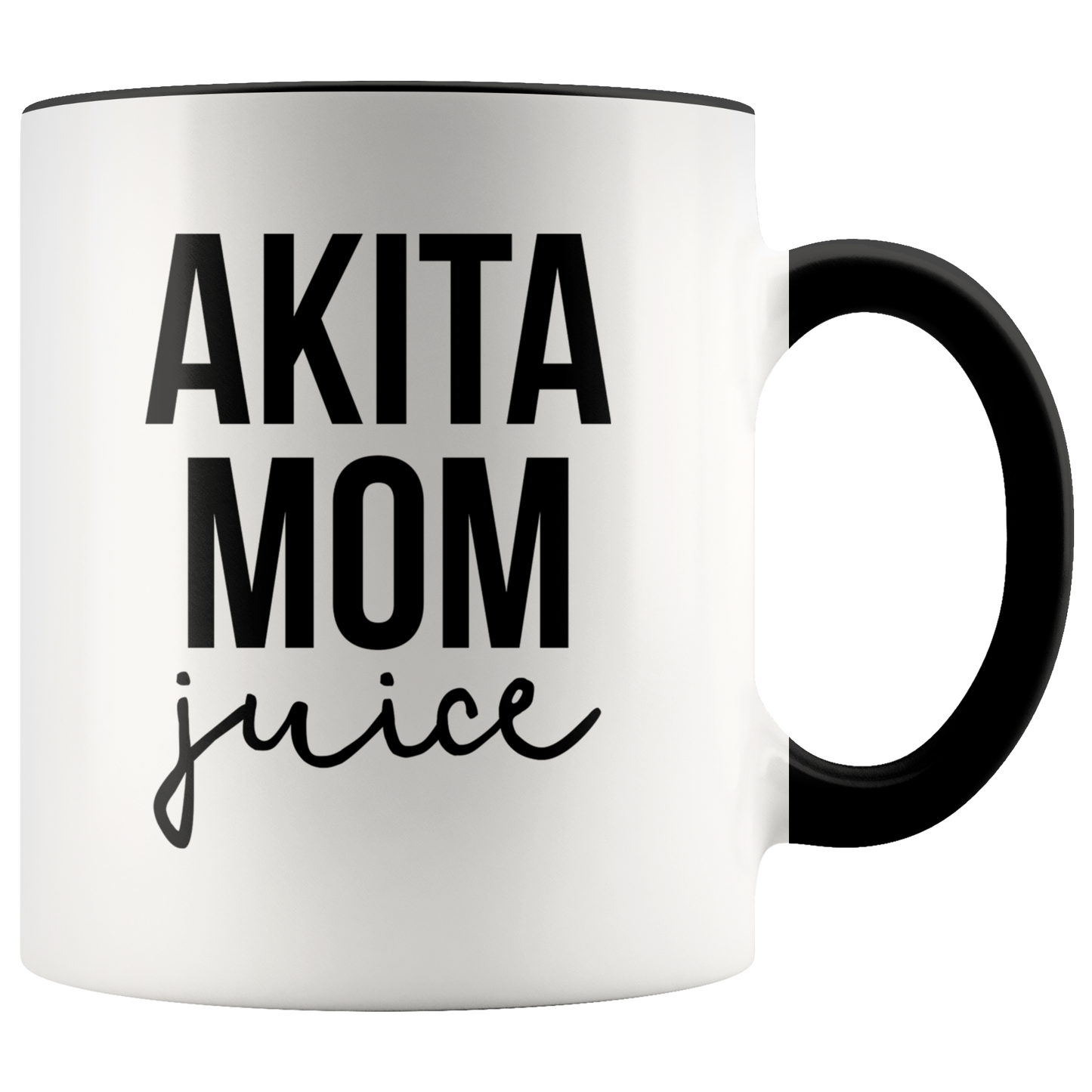 Akita Mom Gifts, Coffee Mug, Two Tone Accent Cup, Birthday Gift for Men and Women