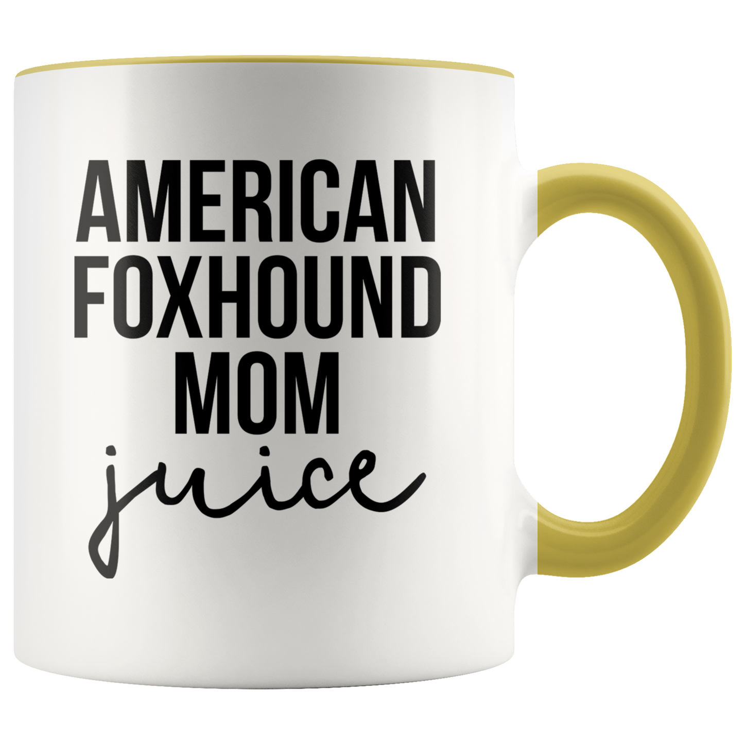 American Foxhound Mom Gifts, American Foxhound Mom Coffee Mug, Two Tone Accent Cup, Birthday Gift for Men and Women