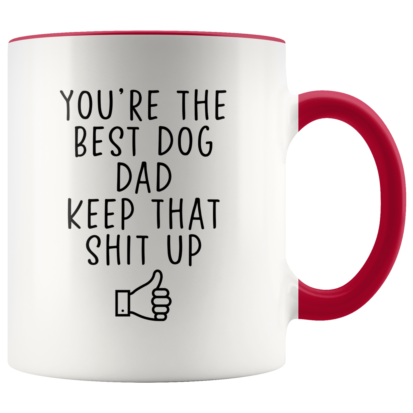 Dog Dad Gifts, Coffee Mug, Two Tone Accent Cup, Birthday Gift for Men and Women