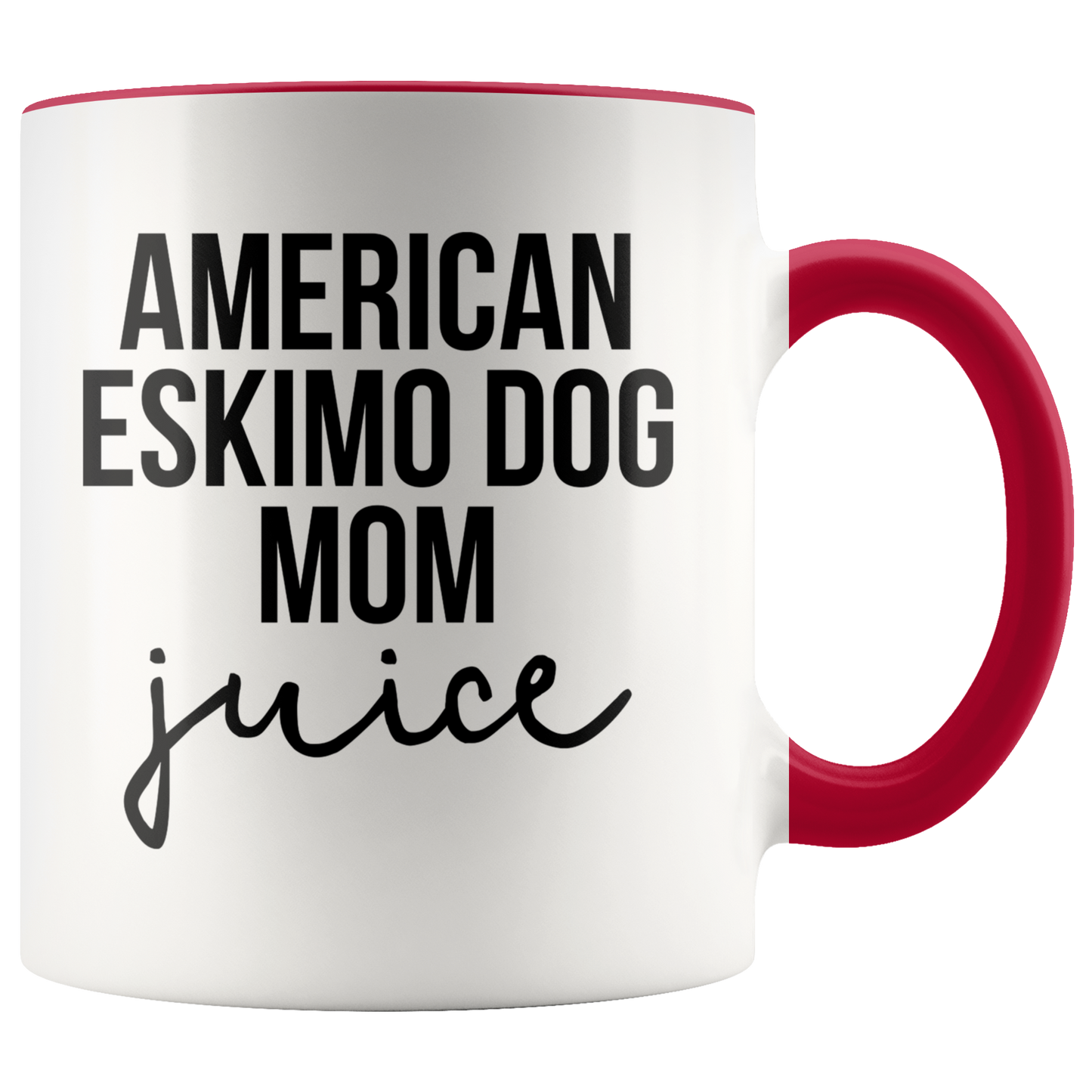 American Eskimo Dog Mom Gifts, American Eskimo Dog Mom Coffee Mug, Two Tone Accent Cup, Birthday Gift for Men and Women