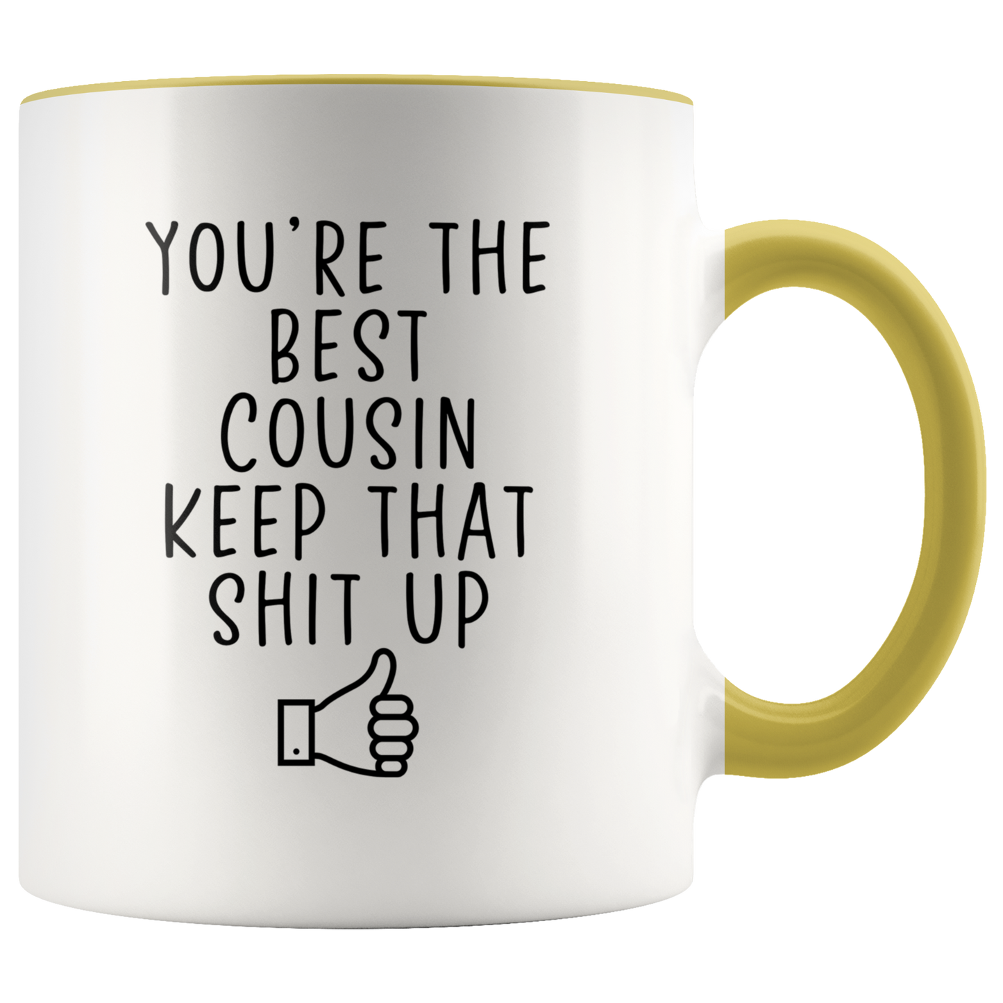 Cousin Gifts, Coffee Mug, Two Tone Accent Cup, Birthday Gift for Men and Women