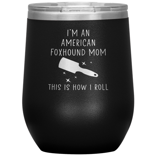 American Foxhound Mom Wine Tumbler, Funny Travel Wine Cup, Birthday Gifts for Men and Women