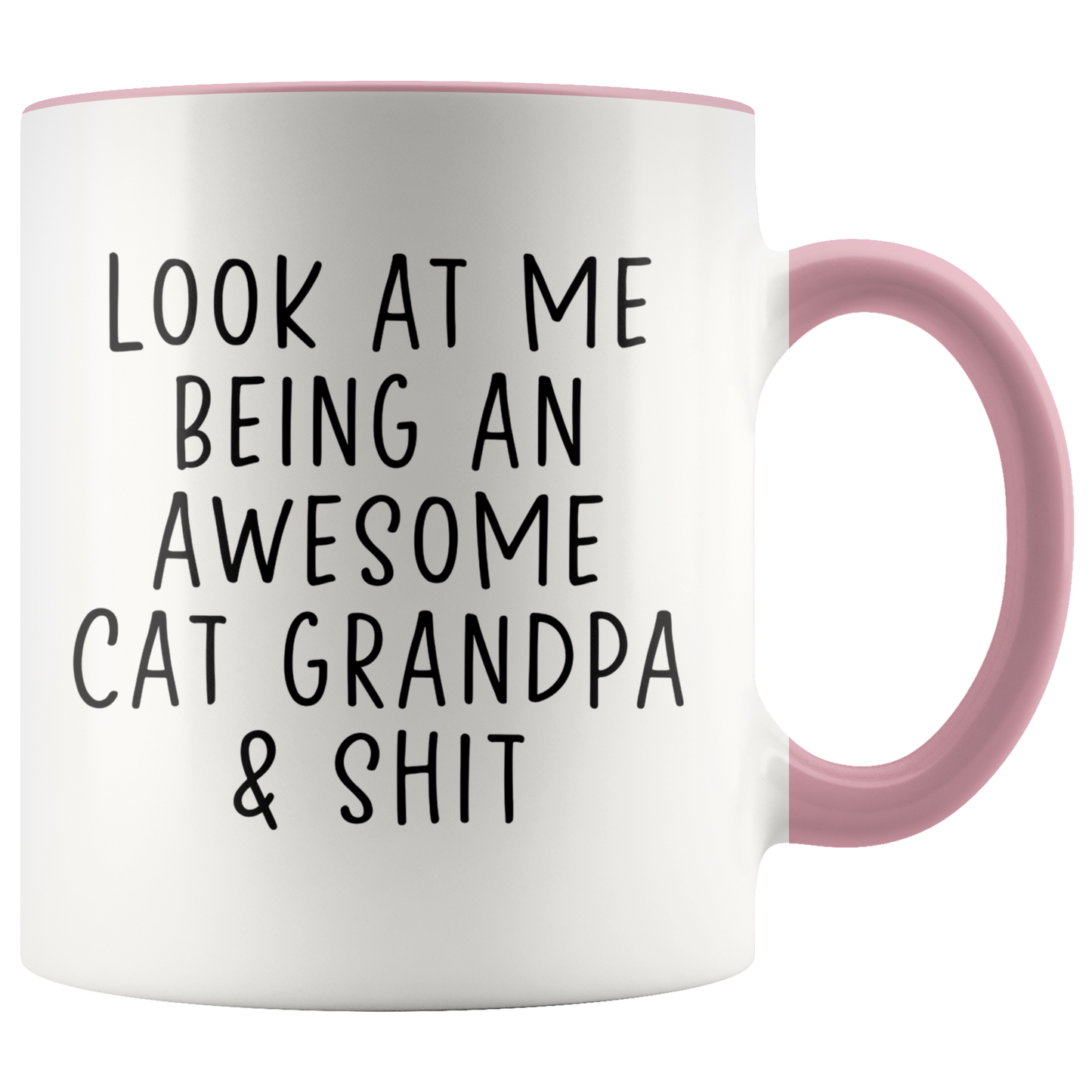 Cat Grandpa Gifts, Coffee Mug, Two Tone Accent Cup, Birthday Gift for Men and Women