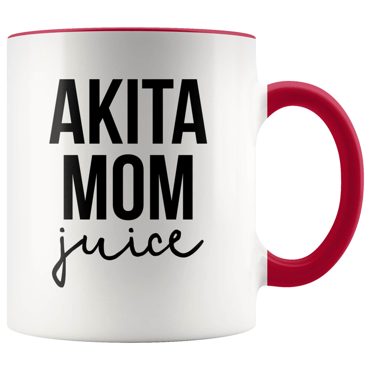 Akita Mom Gifts, Coffee Mug, Two Tone Accent Cup, Birthday Gift for Men and Women