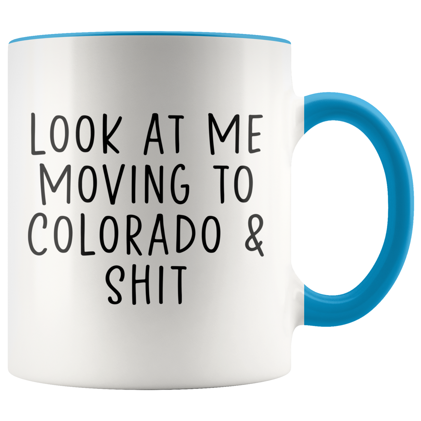 Moving to Colorado Gifts, Moving Away Coffee Mug, Two Tone Accent Cup, Birthday Gift for Men and Women