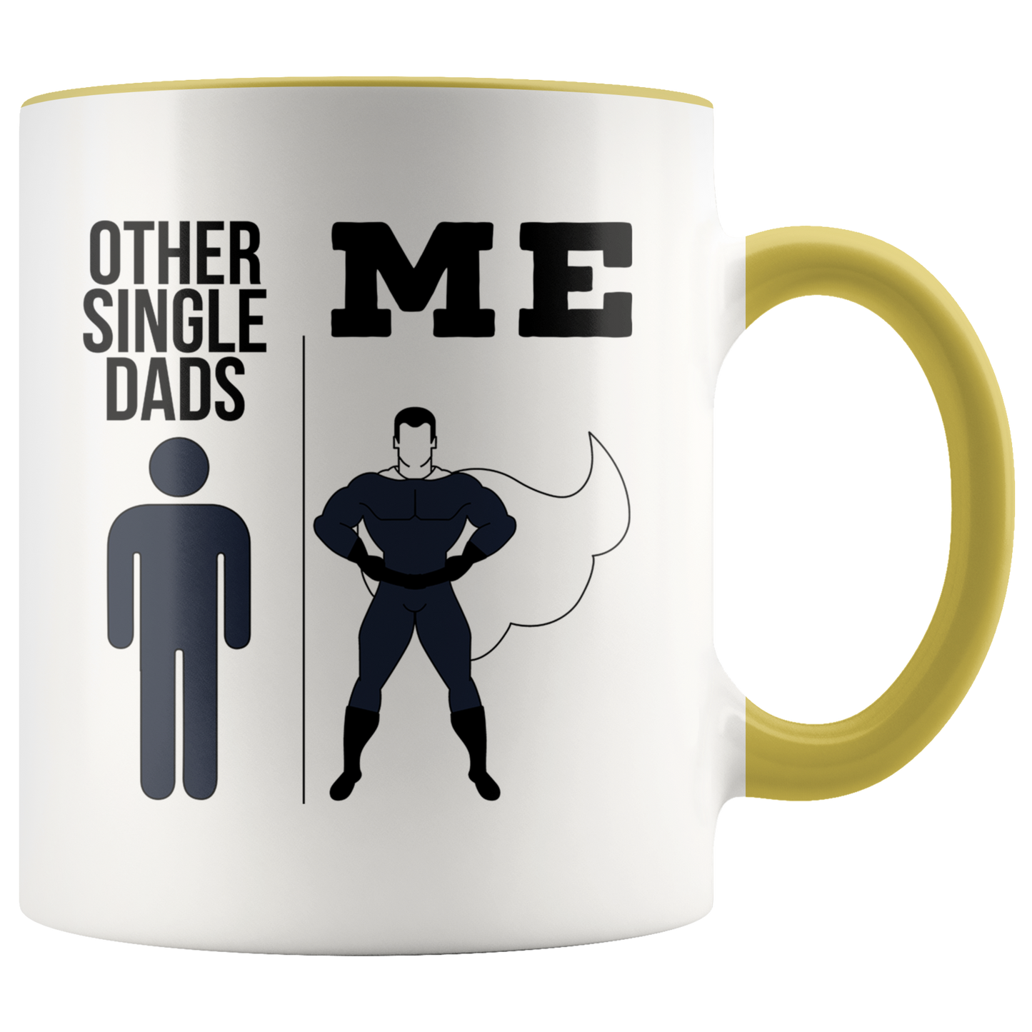 Single Dad Gifts, Single Dad Coffee Mug, Two Tone Accent Cup, Birthday Gift for Men and Women