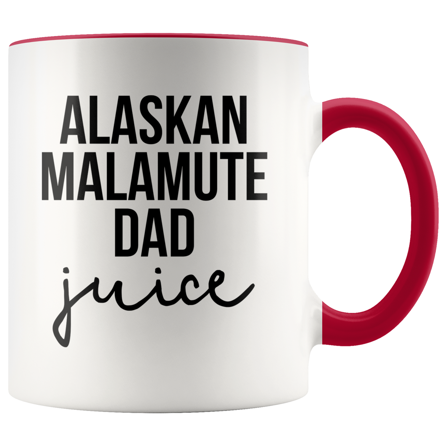 Alaskan Malamute Dad Gifts, Coffee Mug, Two Tone Accent Cup, Birthday Gift for Men and Women