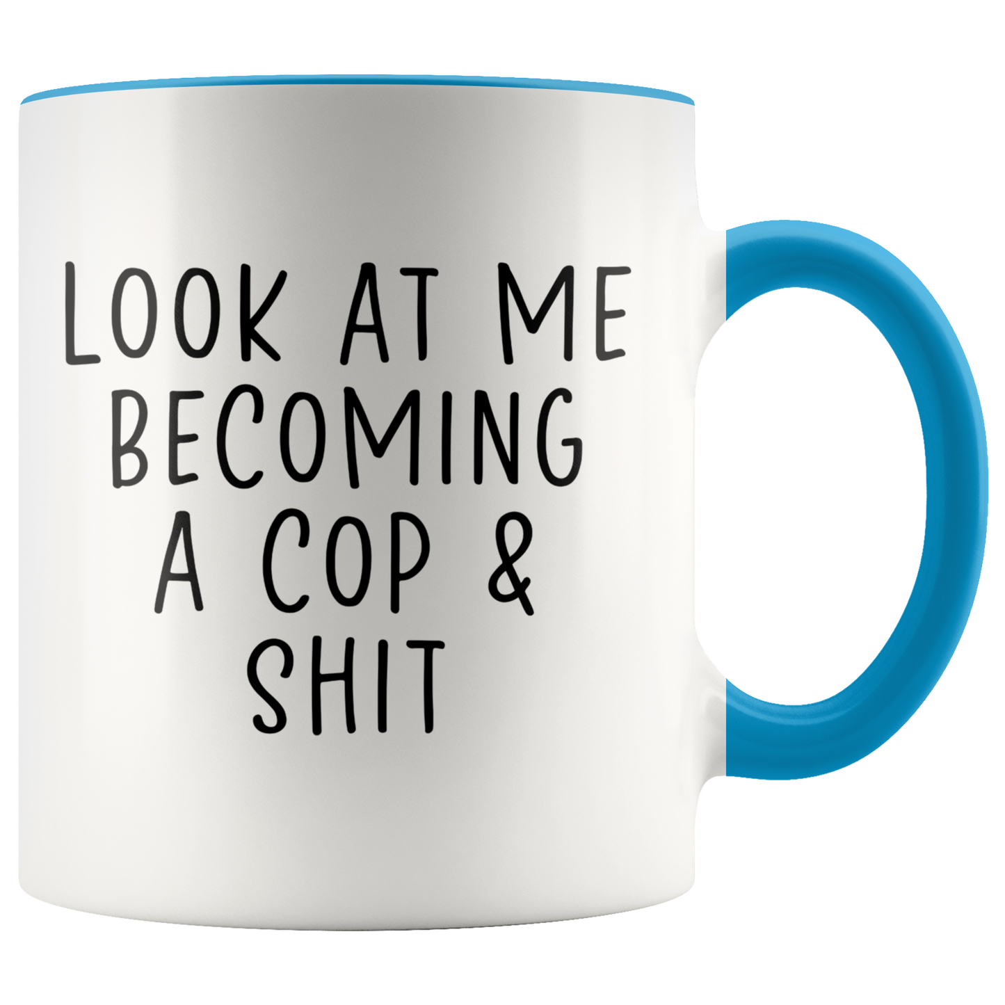 Cop Graduation Gifts, Cop Graduate Coffee Mug, Two Tone Accent Cup, Birthday Gift for Men and Women