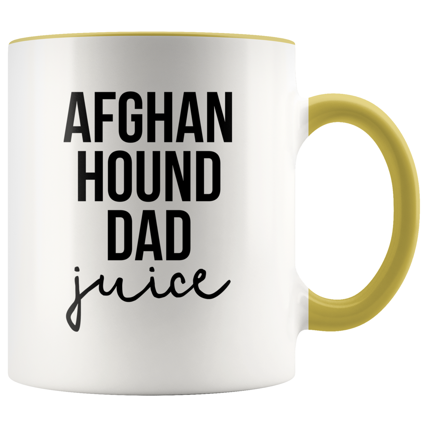 Afghan Hound Dad Gifts, Afghan Hound Dad Coffee Mug, Two Tone Accent Cup, Birthday Gift for Men and Women