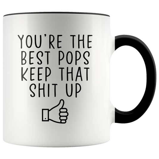 Pops Gifts, Coffee Mug, Two Tone Accent Cup, Birthday Gift for Men and Women