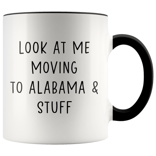 Moving to Alabama Gifts, Coffee Mug, Two Tone Accent Cup, Birthday Gift for Men and Women