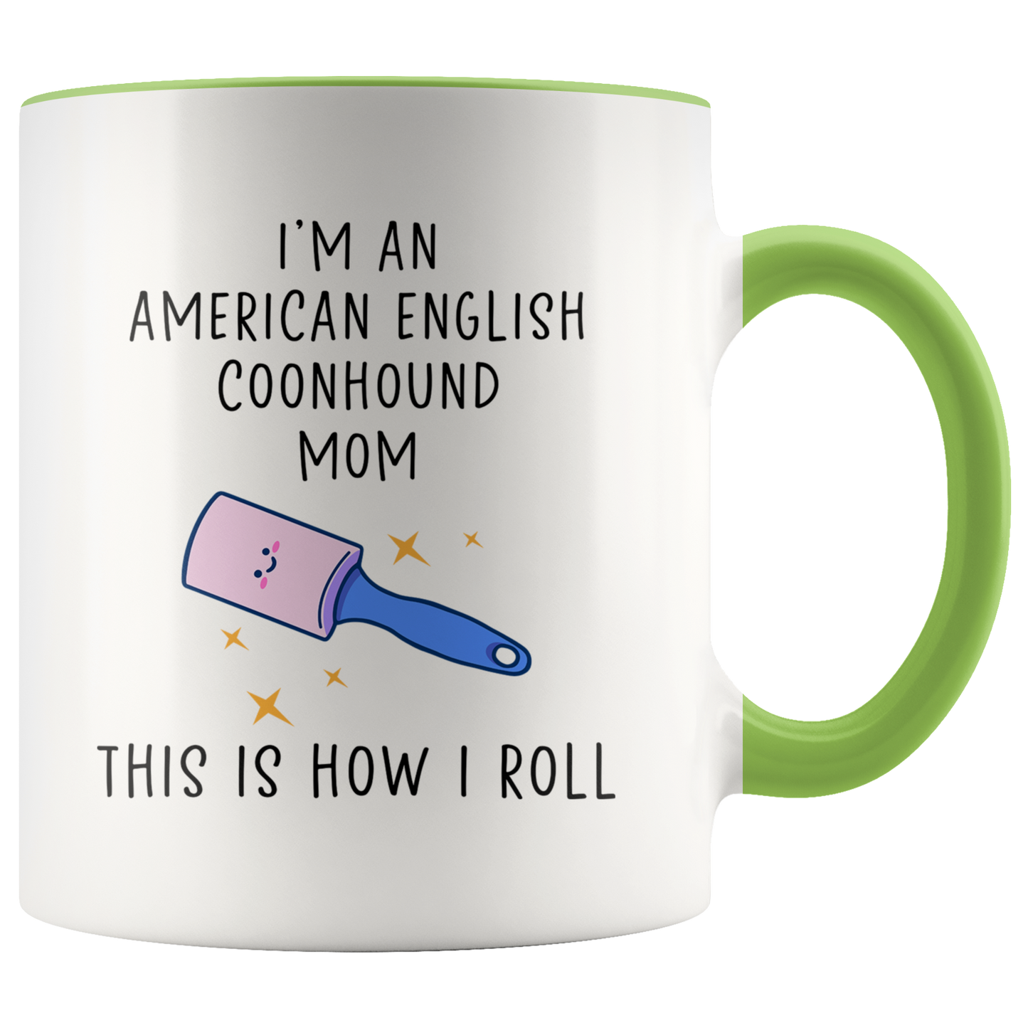 American English Coonhound Mom Gifts, Coffee Mug, Two Tone Accent Cup, Birthday Gift for Men and Women