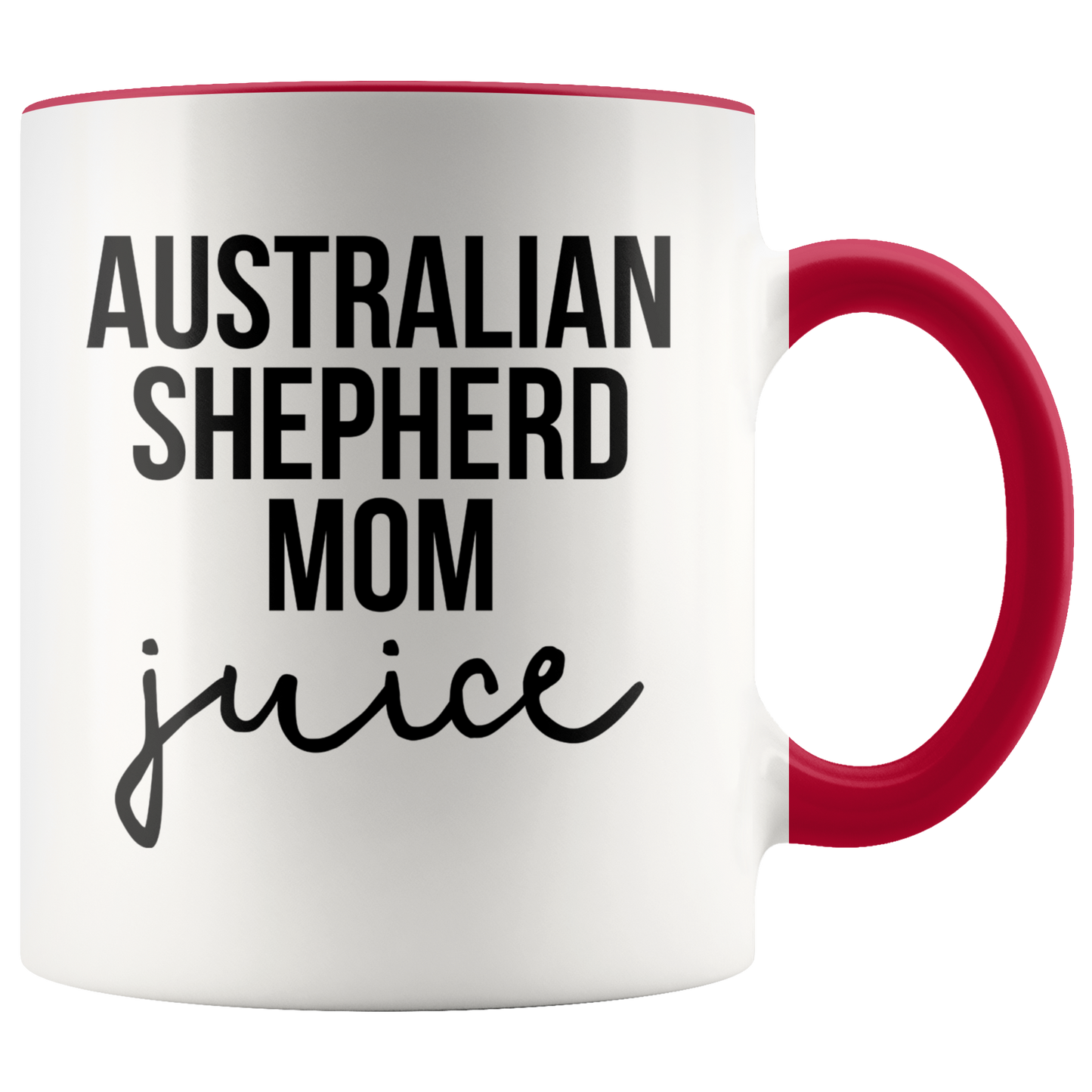 Australian Shepherd Mom Gifts, Coffee Mug, Two Tone Accent Cup, Birthday Gift for Men and Women