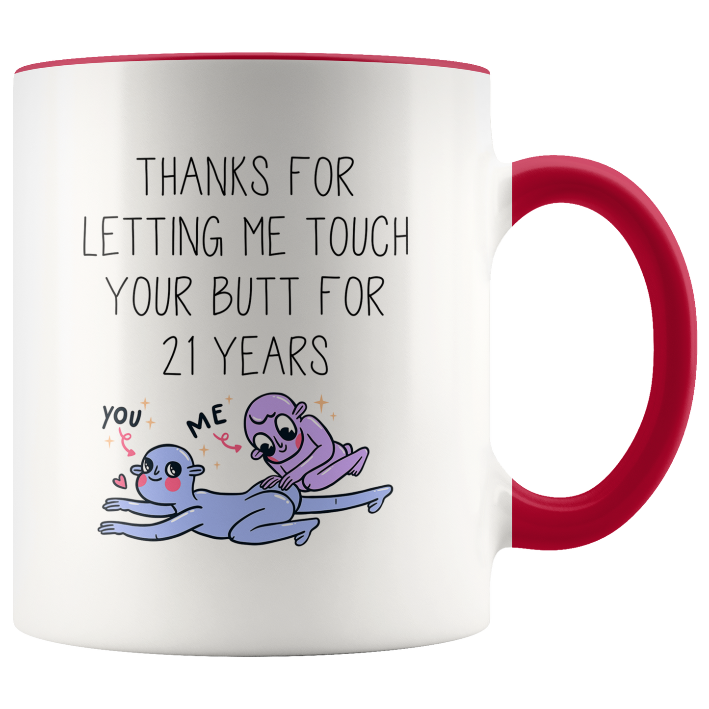 21st Anniversary Gifts, 21 Year Coffee Mug for Husband, Two Tone Accent Cup for Wife, Birthday Gift for Men and Women