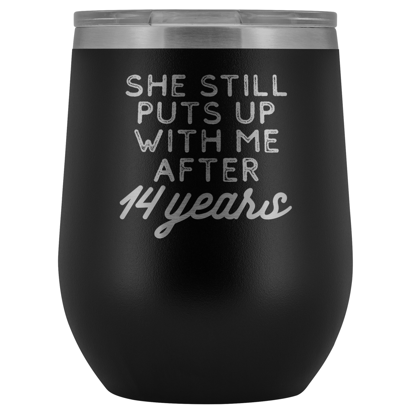 14th Anniversary Gift 14 Anni Anniversario di Matrimonio Anniversario Vino Tumbler Regali Divertenti Marito per Lui Anniversario per Men Cup