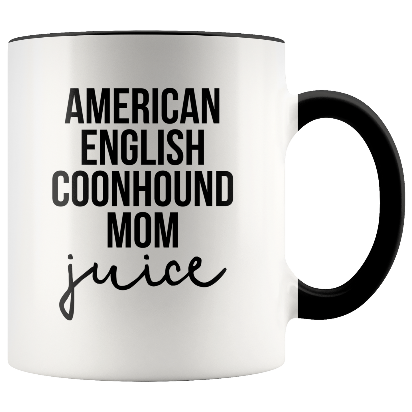 American English Coonhound Mom Gifts, American English Coonhound Mom Coffee Mug, Two Tone Accent Cup, Birthday Gift for Men and Women