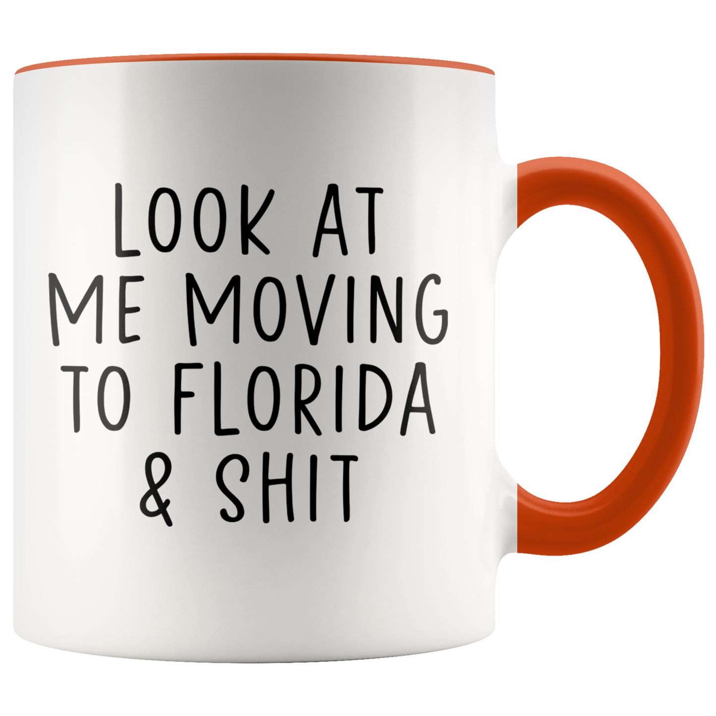 Moving to Florida Gifts, Moving Away Coffee Mug, Two Tone Accent Cup, Birthday Gift for Men and Women