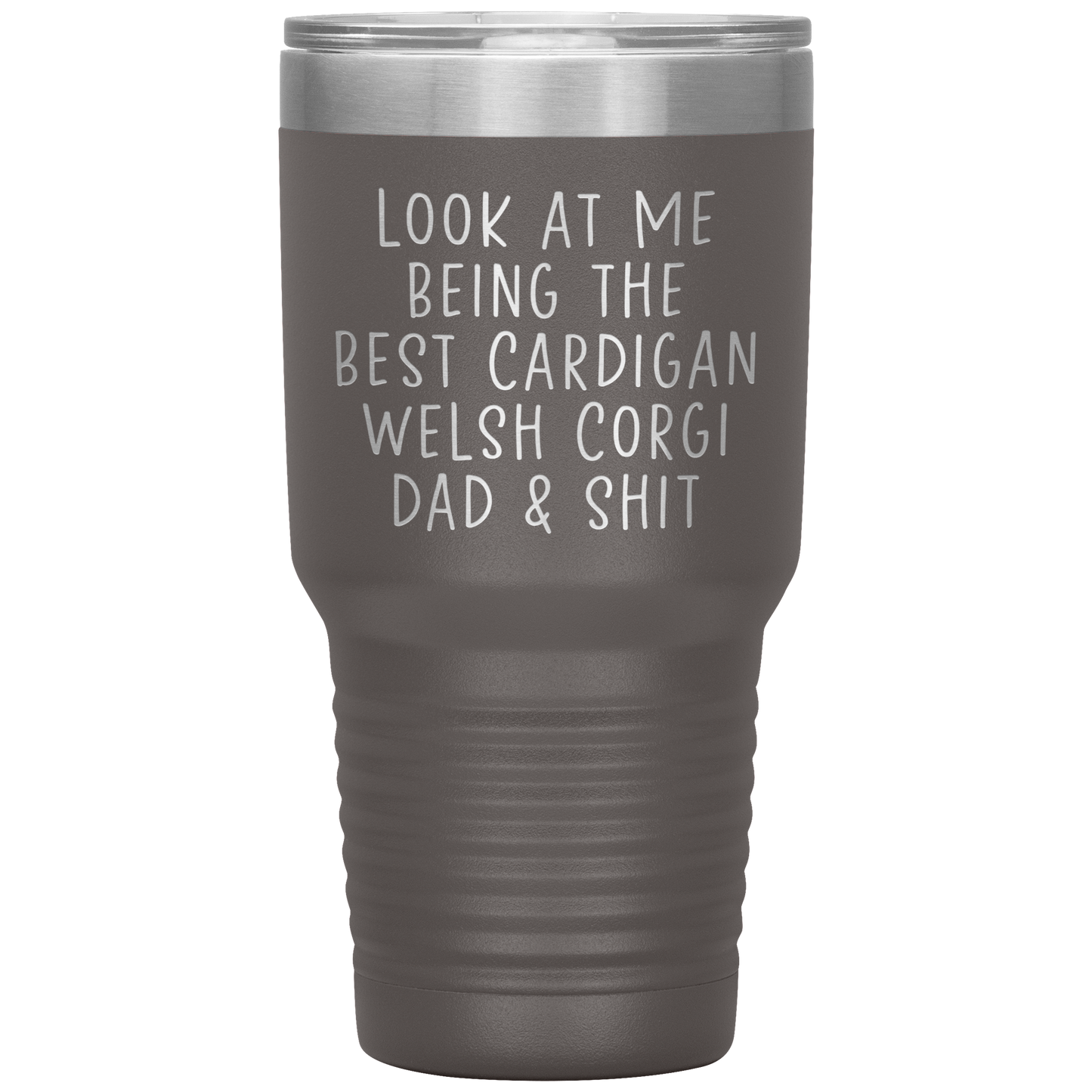 Cardigan Welsh Corgi Dad Tumbler, Funny Travel Coffee Mug, Birthday Gifts for Men and Women