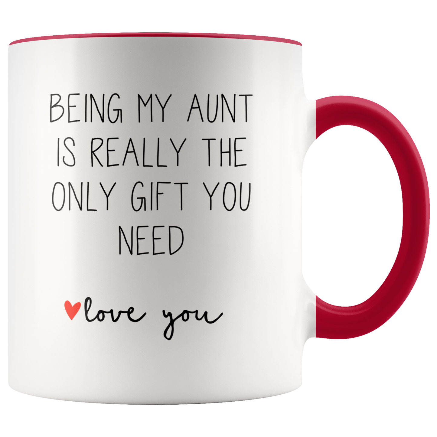 Aunt Gifts, Coffee Mug, Two Tone Accent Cup, Birthday Gift for Men and Women