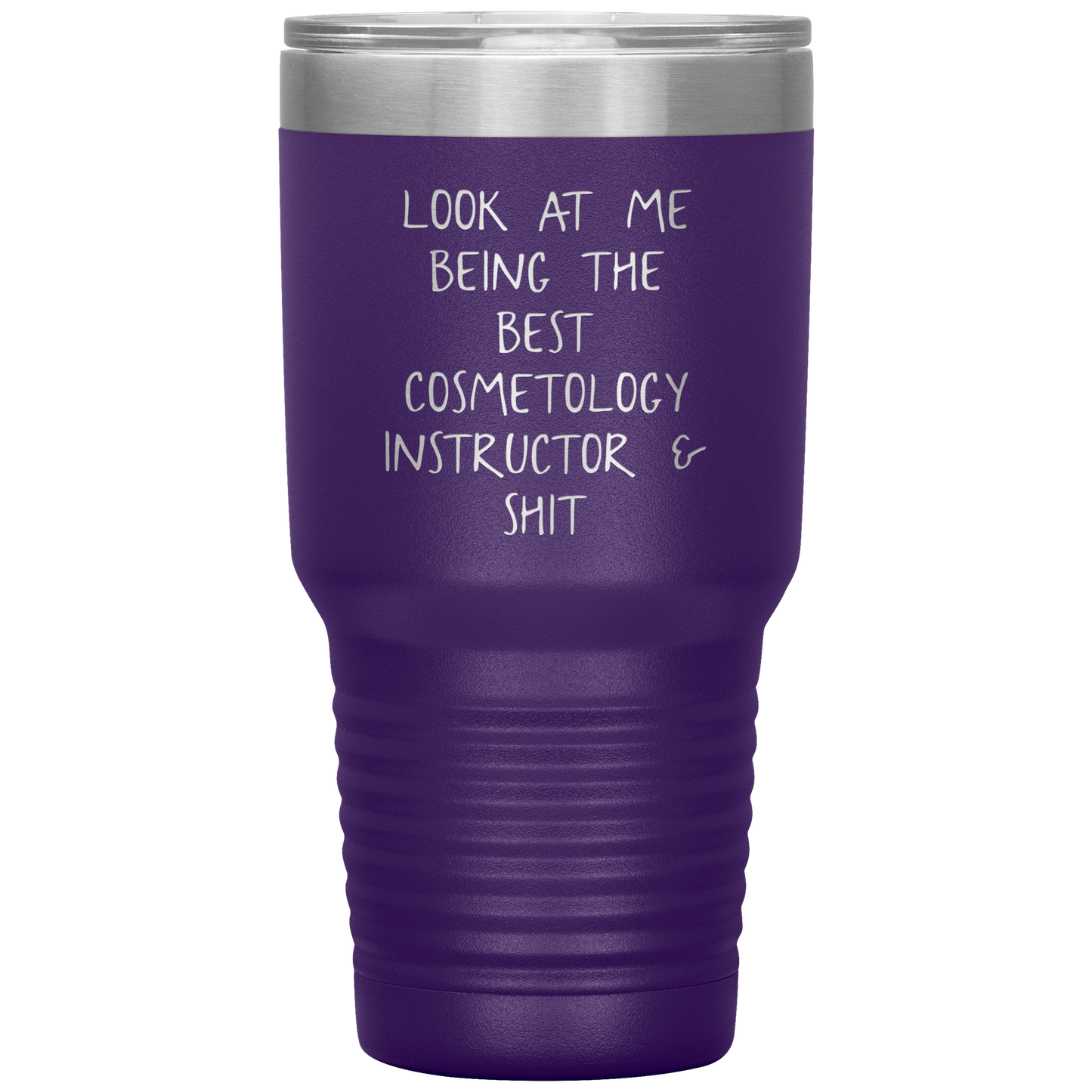 Cosmetology Instructor Tumbler, Funny Cosmetologist Instructor Travel Coffee Mug, Birthday Gifts for Men and Women