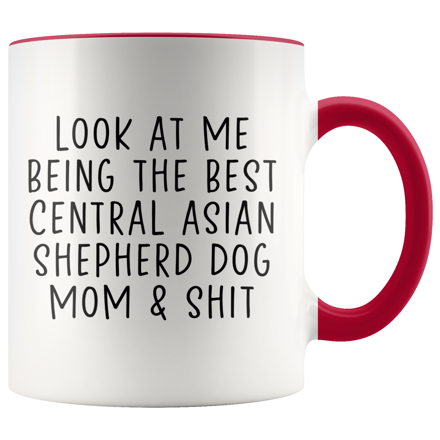 Central Asian Shepherd Dog Mom Gifts, Coffee Mug, Two Tone Accent Cup, Birthday Gift for Men and Women