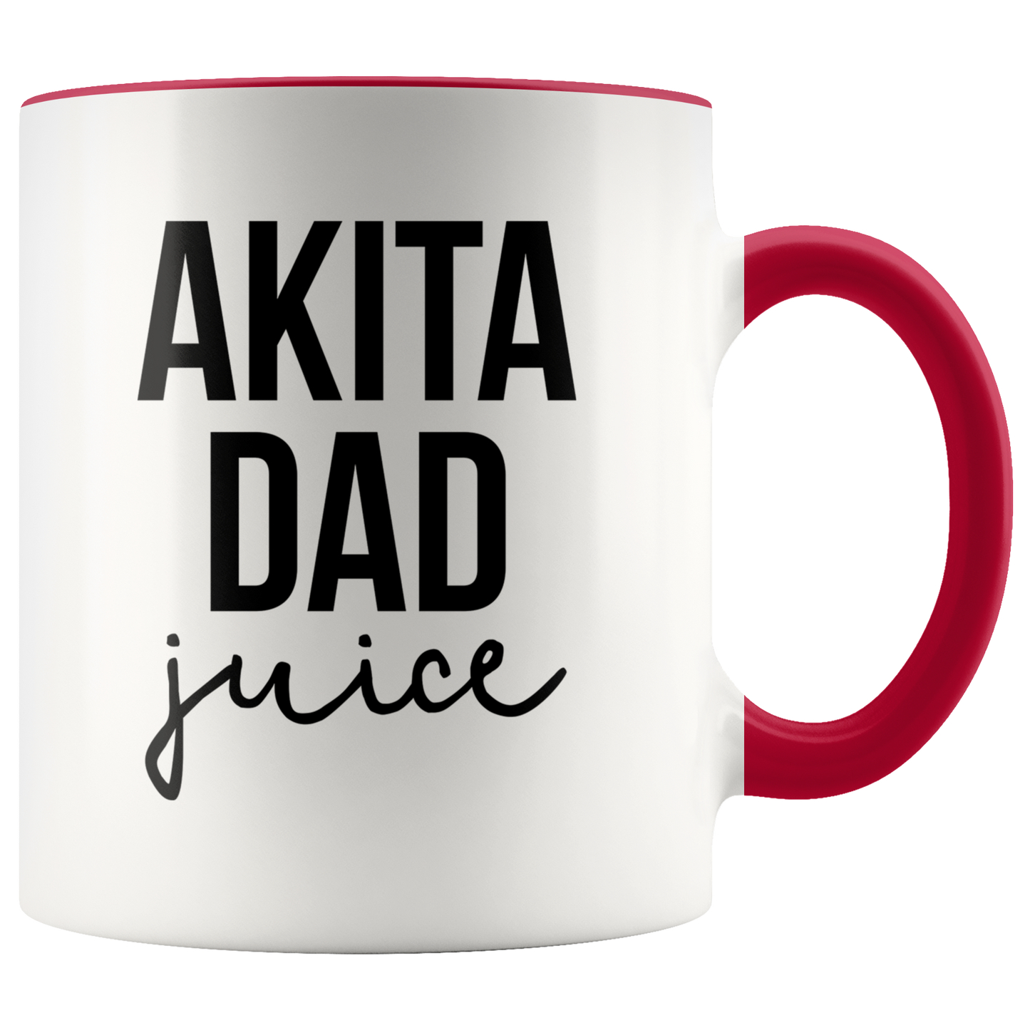 Akita Dad Gifts, Akita Dad Mom Coffee Mug, Two Tone Accent Cup, Birthday Gift for Men and Women