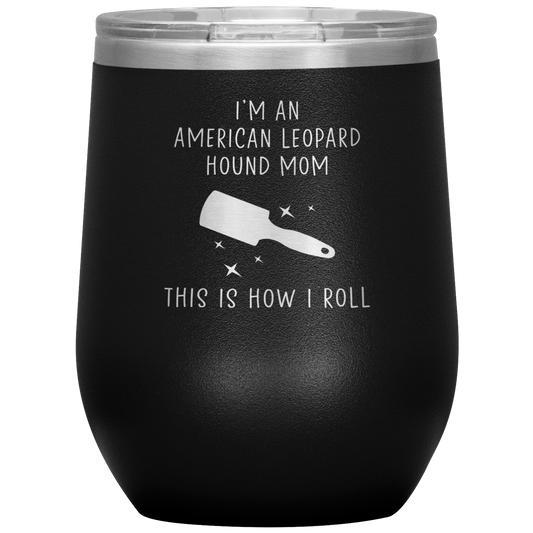 American Leopard Hound Mom Wine Tumbler, Funny Travel Wine Cup, Birthday Gifts for Men and Women