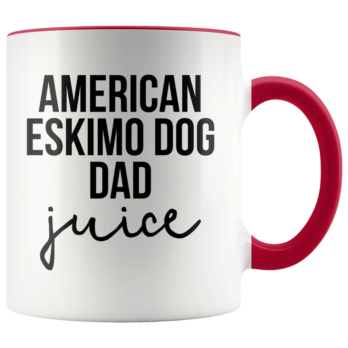 American Eskimo Dog Dad Gifts, Coffee Mug, Two Tone Accent Cup, Birthday Gift for Men and Women