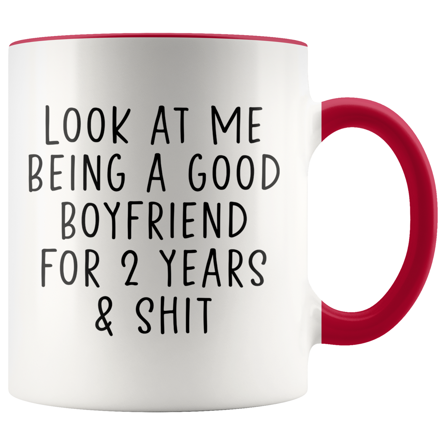 2 Years Dating Boyfriend Gifts, BF Coffee Mug, Two Tone Accent Cup, Birthday Gift for Men and Women