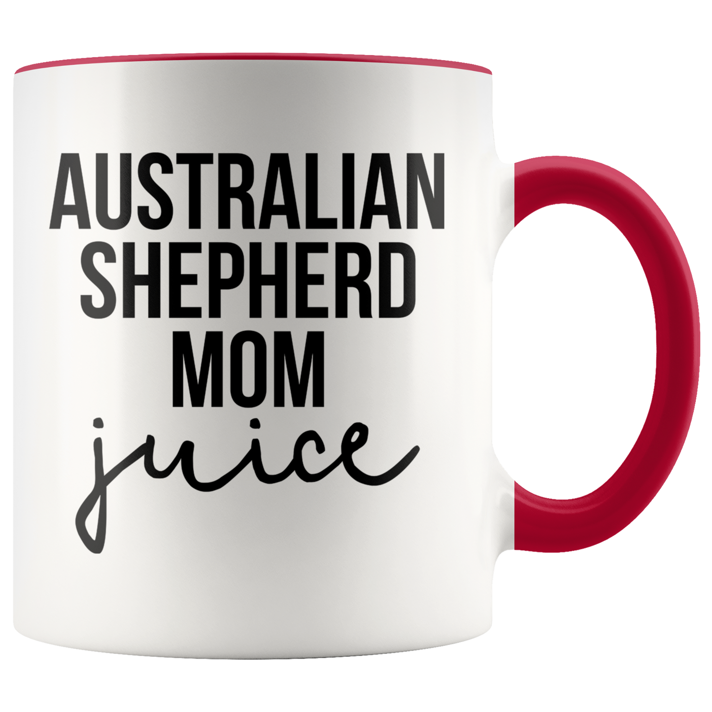 Australian Shepherd Mom Gifts, Coffee Mug, Two Tone Accent Cup, Birthday Gift for Men and Women