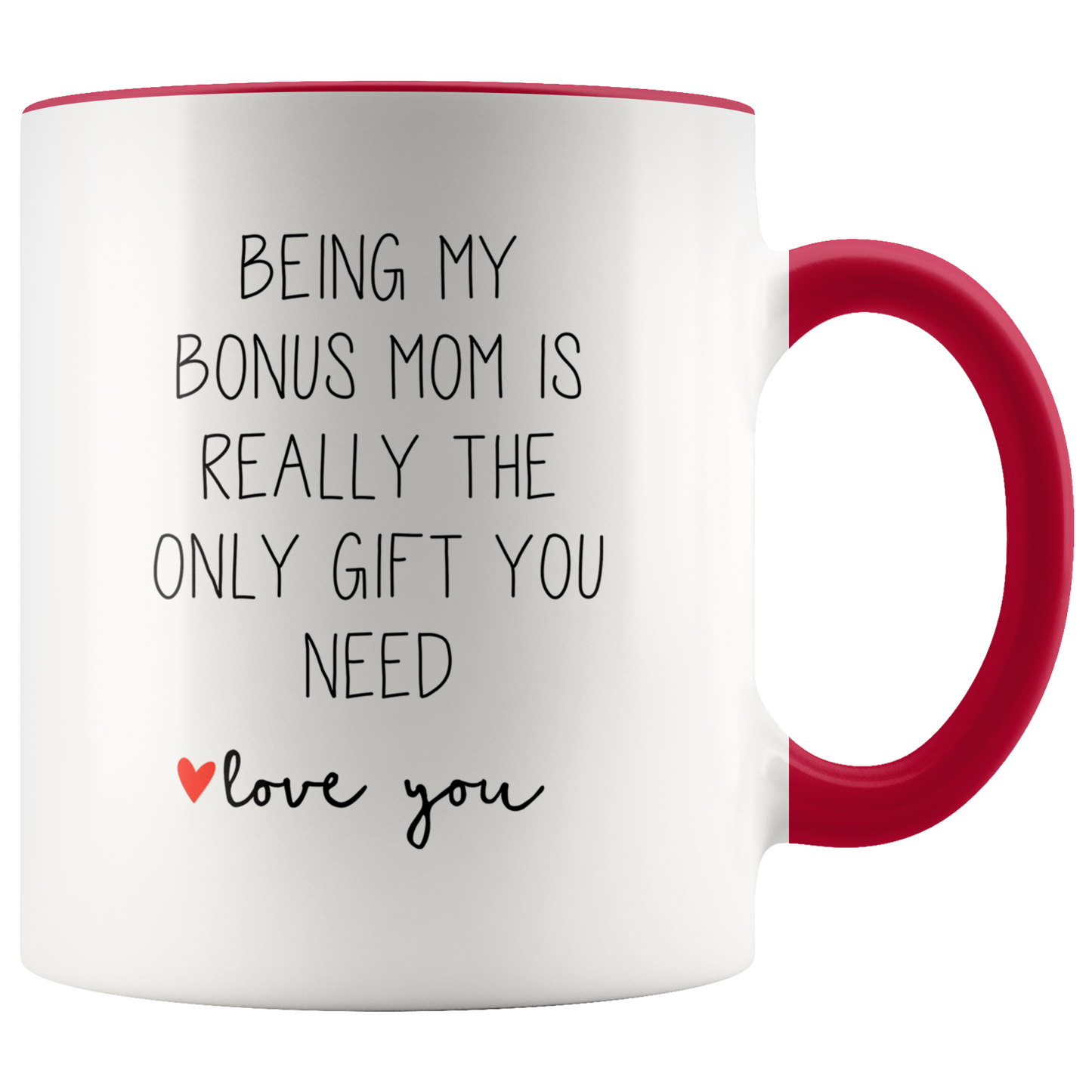 Bonus Mom Gifts, Coffee Mug, Two Tone Accent Cup, Birthday Gift for Men and Women