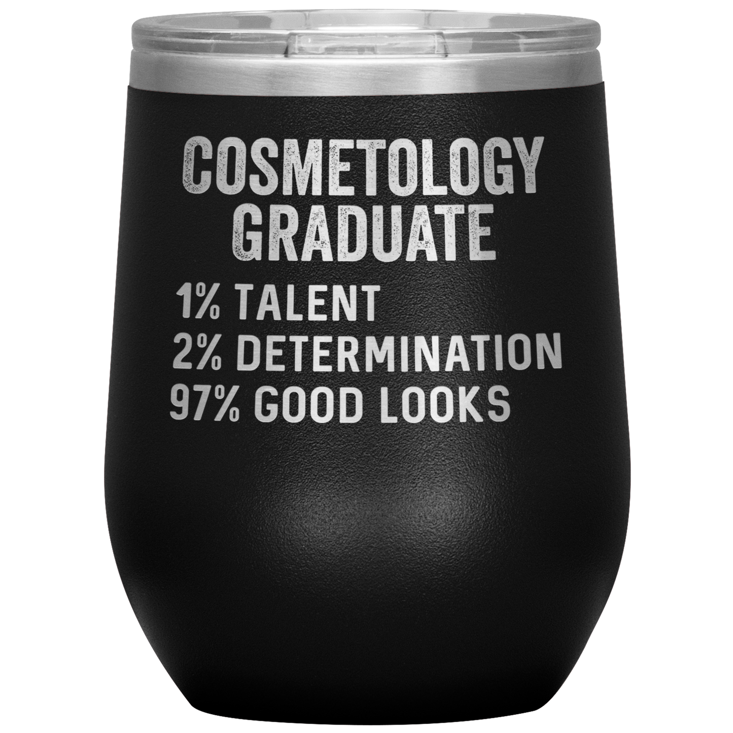 Cosmetology Graduate Wine Tumbler, Funny Cosmetologist Graduation Gifts, Travel Wine Cup, Birthday Gifts for Men and Women