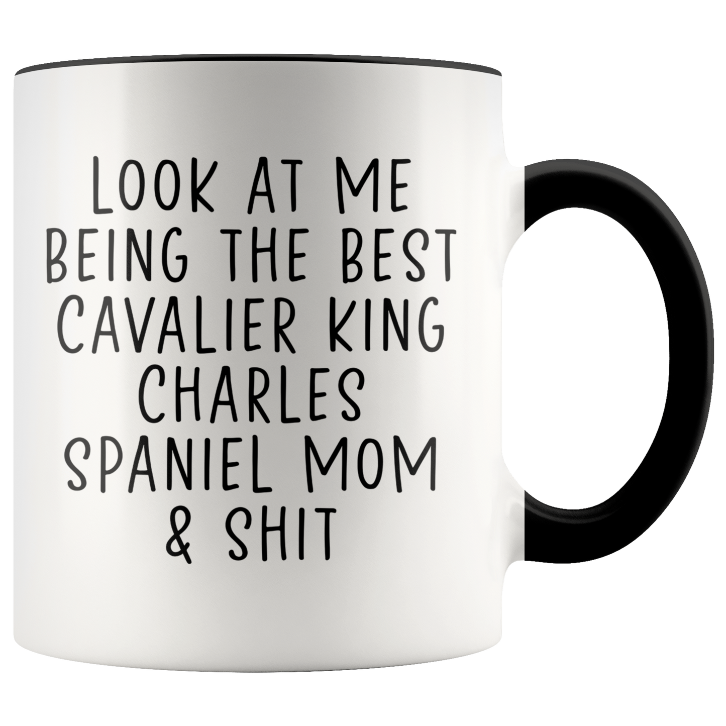 Cavalier King Charles Spaniel Mom Gifts, Coffee Mug, Two Tone Accent Cup, Birthday Gift for Men and Women