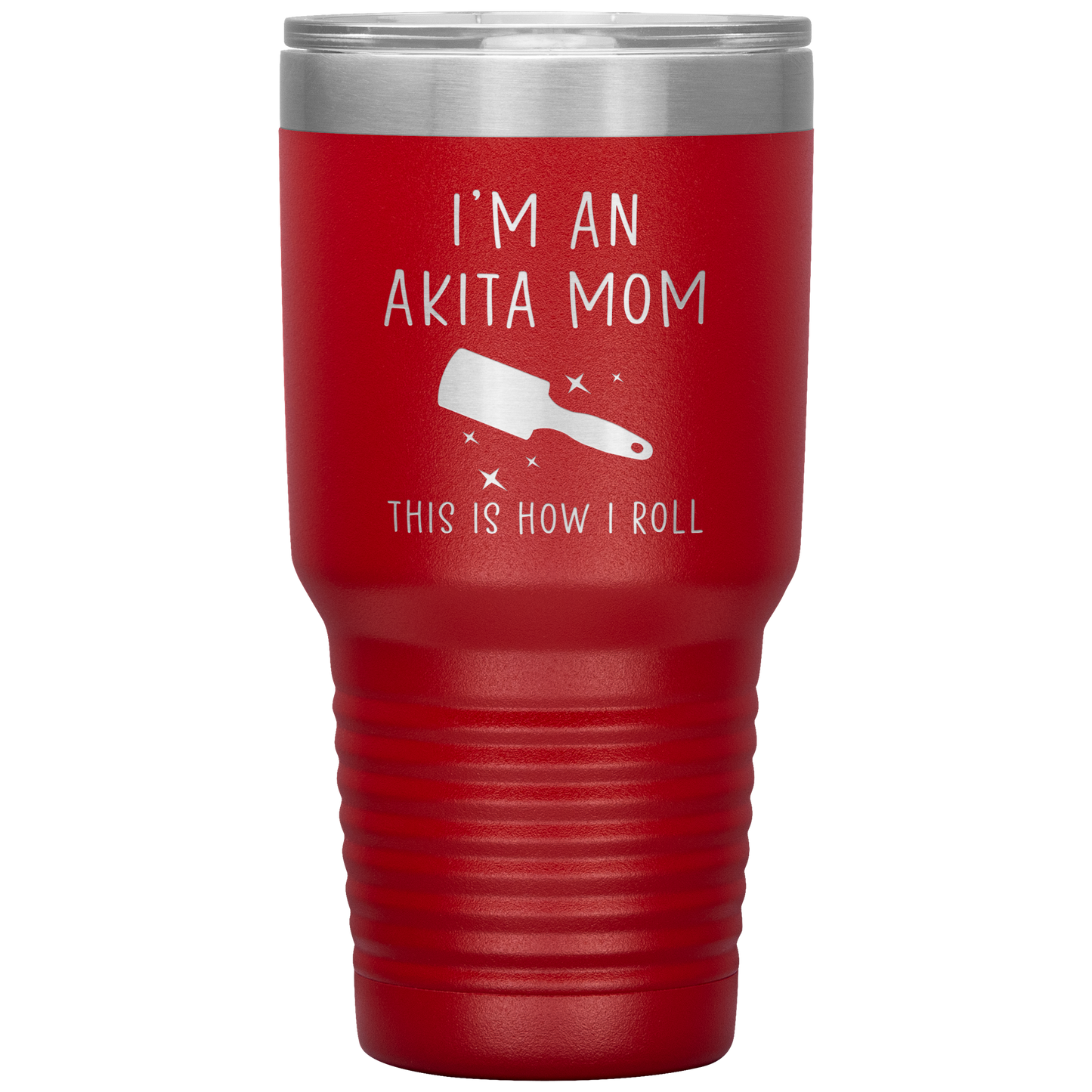 Akita Mom Tumbler, Funny Travel Coffee Mug, Birthday Gifts for Men and Women