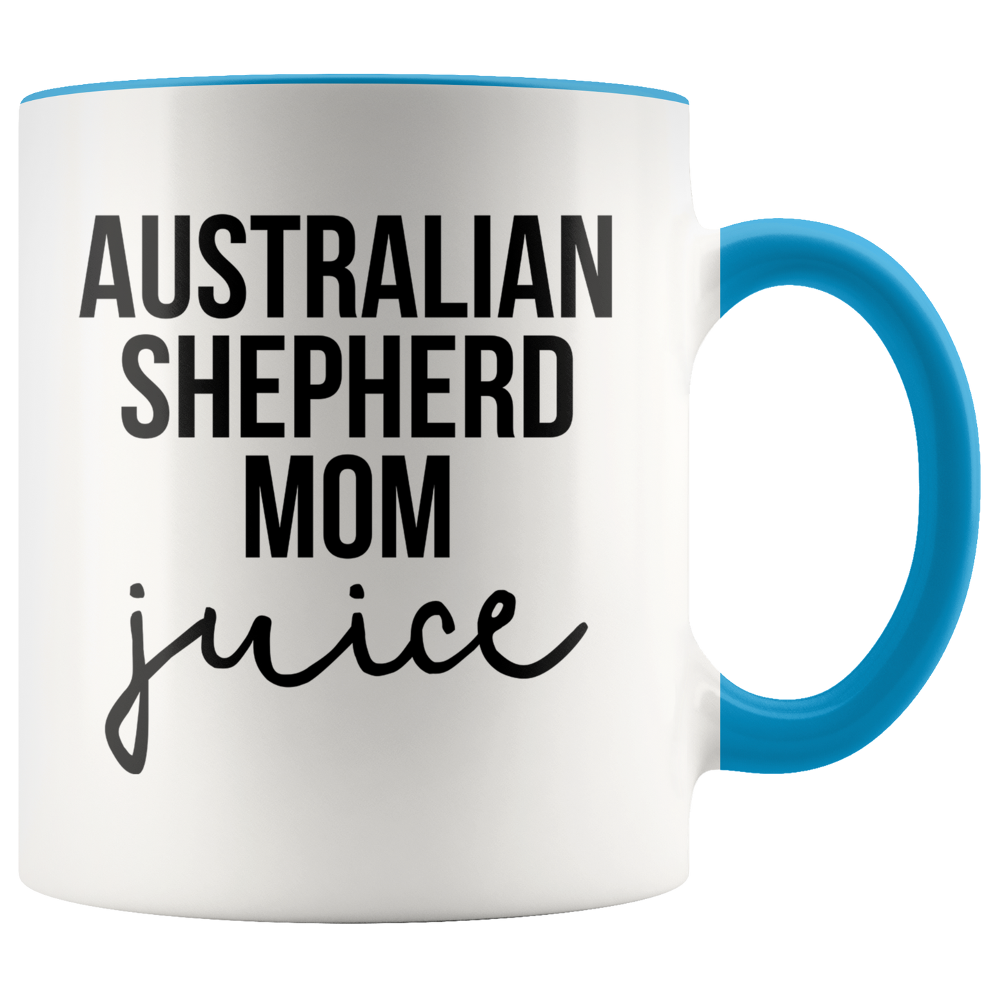 Australian Shepherd Mom Gifts, Coffee Mug, Two Tone Accent Cup, Birthday Gift for Men and Women