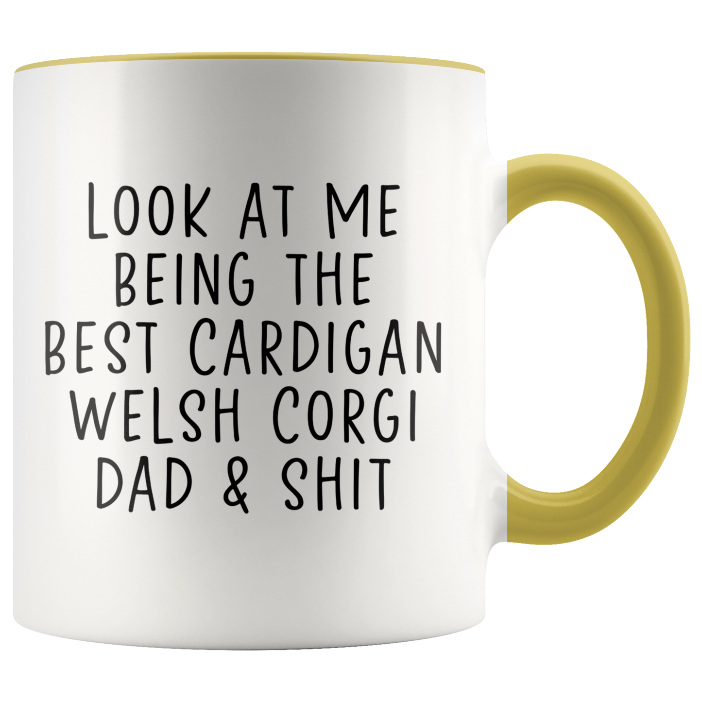 Cardigan Welsh Corgi Dad Gifts, Coffee Mug, Two Tone Accent Cup, Birthday Gift for Men and Women