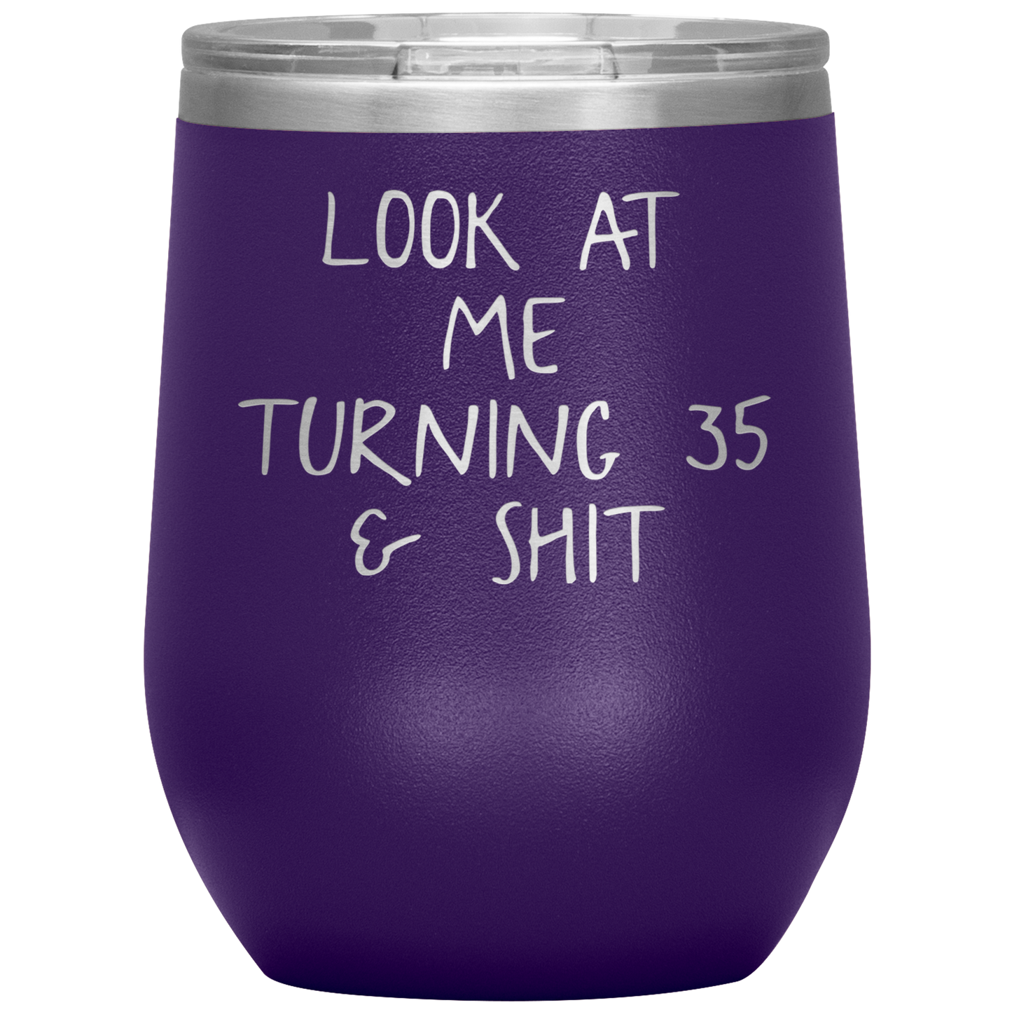 35th Birthday Wine Tumbler, 35th Birthday Gifts, Travel Wine Cup, Birthday Gifts for Men and Women