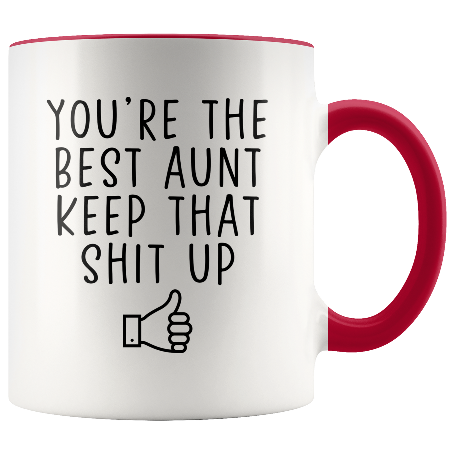 Aunt Gifts, Coffee Mug, Two Tone Accent Cup, Birthday Gift for Men and Women