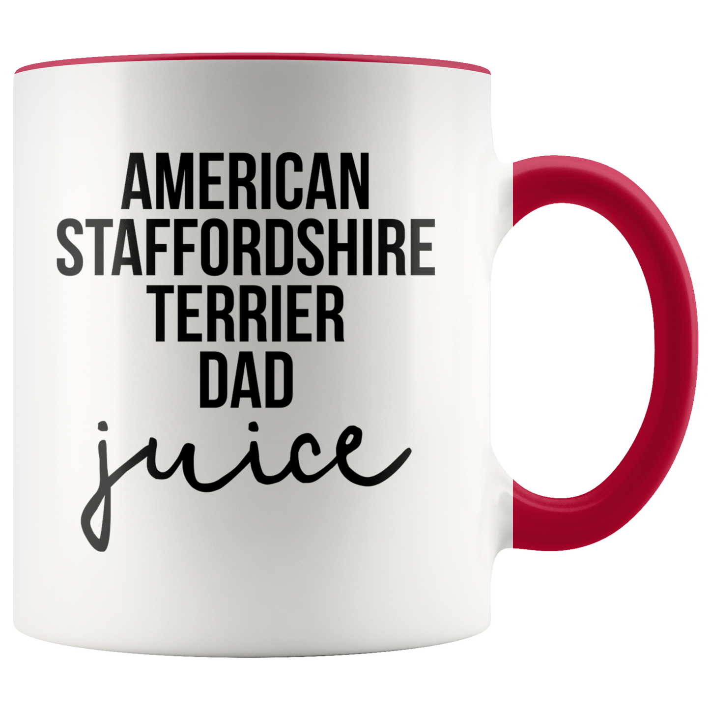 American Staffordshire Terrier Dad Gifts, Coffee Mug, Two Tone Accent Cup, Birthday Gift for Men and Women