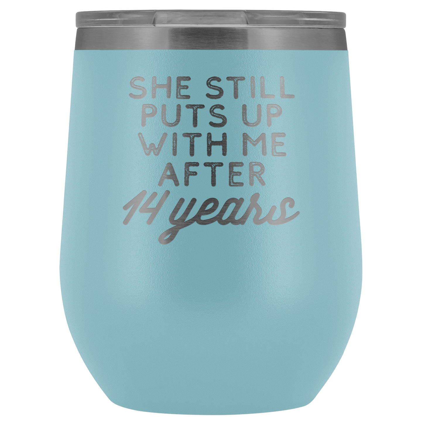 14th Anniversary Gift 14 Anni Anniversario di Matrimonio Anniversario Vino Tumbler Regali Divertenti Marito per Lui Anniversario per Men Cup