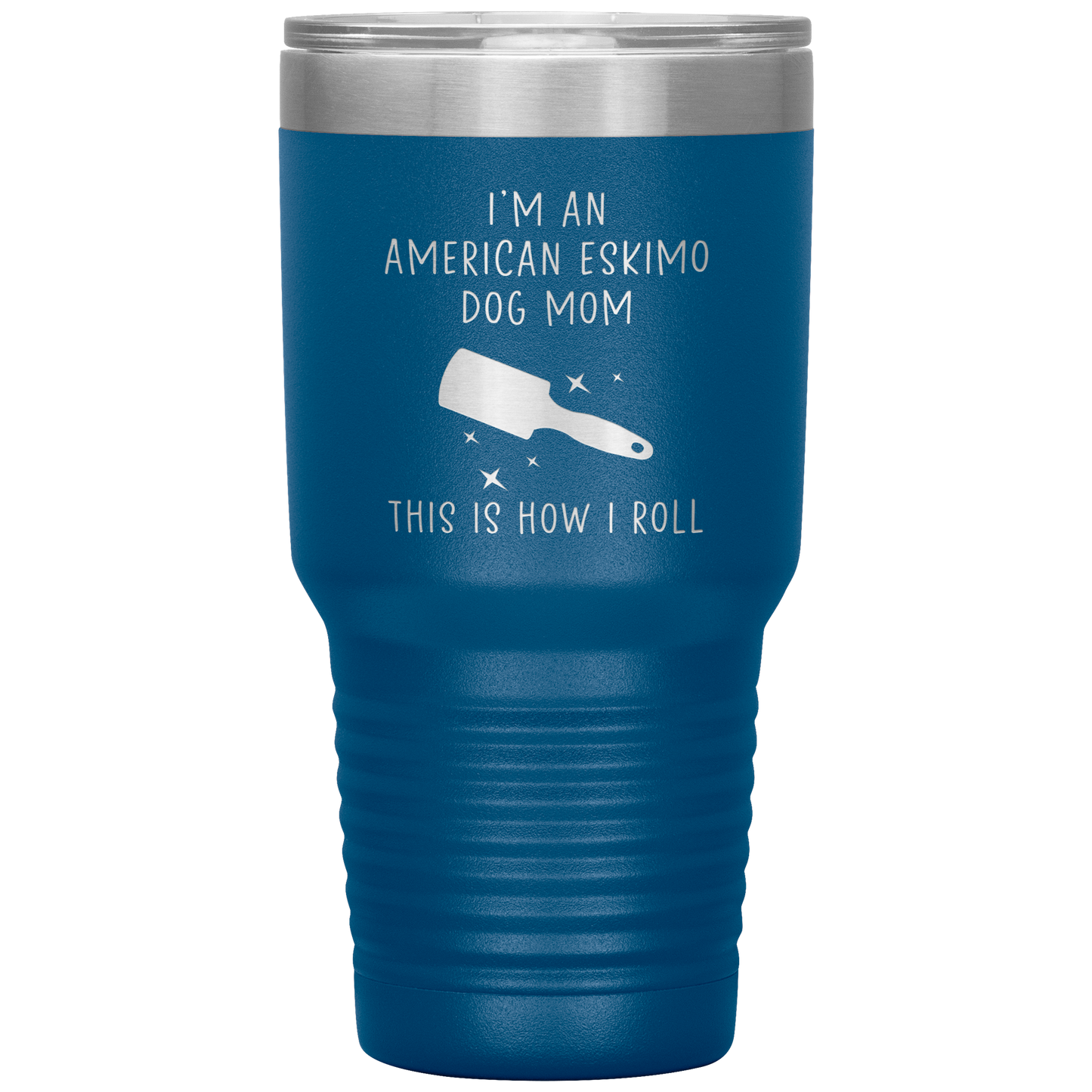 American Eskimo Dog Mom Tumbler, Funny Travel Coffee Mug, Birthday Gifts for Men and Women